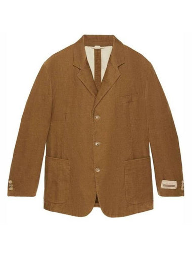 Velvet Corduroy Formal Jacket Camel 762024ZAPBV2003 - GUCCI - BALAAN 1