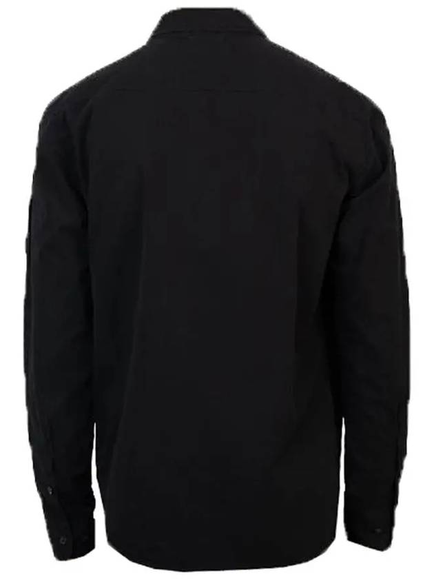 Lens Wappen Gabardine Shirt Zip-up Jacket Black - CP COMPANY - BALAAN 3