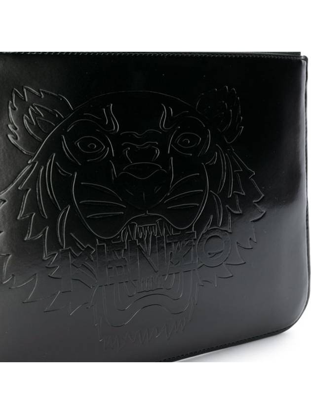 Tiger Patent Clutch Bag Black - KENZO - BALAAN 6