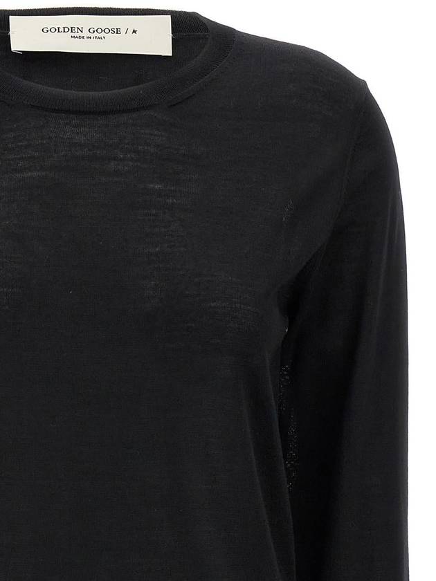 Round Neck Wool Knit Top Black - GOLDEN GOOSE - BALAAN 4