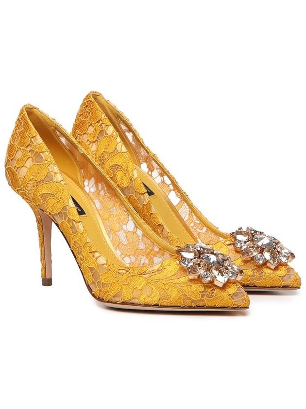 Crystal Lace Pumps Heel Yellow - DOLCE&GABBANA - BALAAN 8