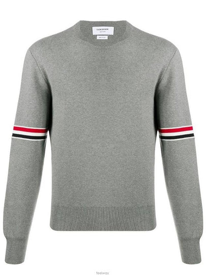 Men's Milan Stitch Armband Crew Neck Knit Top Light Grey - THOM BROWNE - BALAAN 2