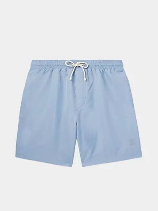 Logo Embroidery Swim Shorts Blue - BRUNELLO CUCINELLI - BALAAN 2