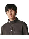 Tape Cuir Button Neck Sweatshirt Brown - HERMES - BALAAN 4