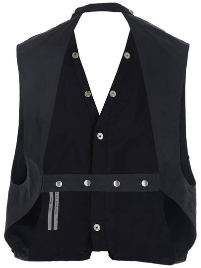 Black Vest With V-Neck And Cargo Pockets In Cotton Man - RICK OWENS - BALAAN 2