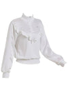 Golf Wear Satin Frill Sweatshirt White - J JANE - BALAAN 3