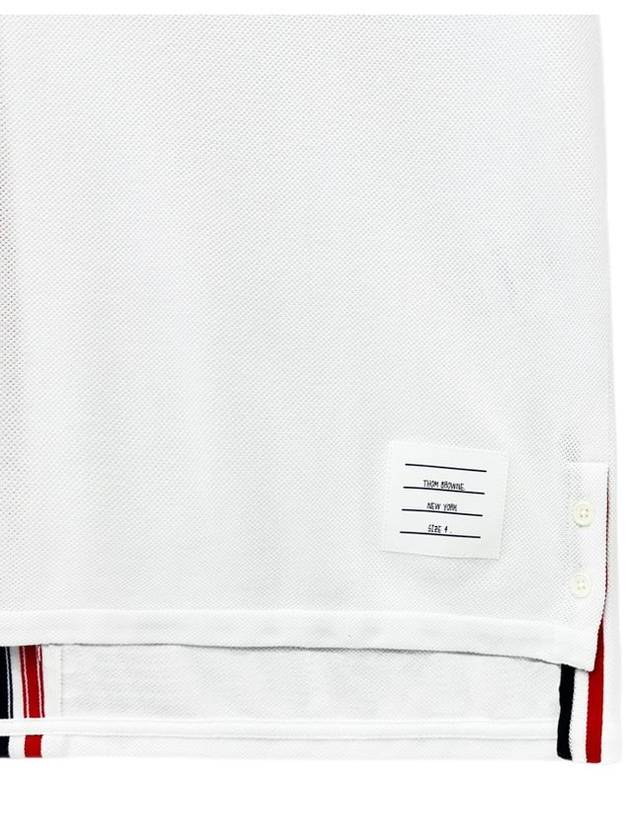 Men's Center Back Striped Short Sleeve T-Shirt White - THOM BROWNE - BALAAN 4