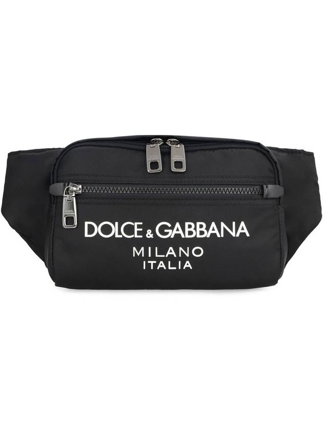 Logo Rubberized Nylon Small Belt Bag Black - DOLCE&GABBANA - BALAAN 3