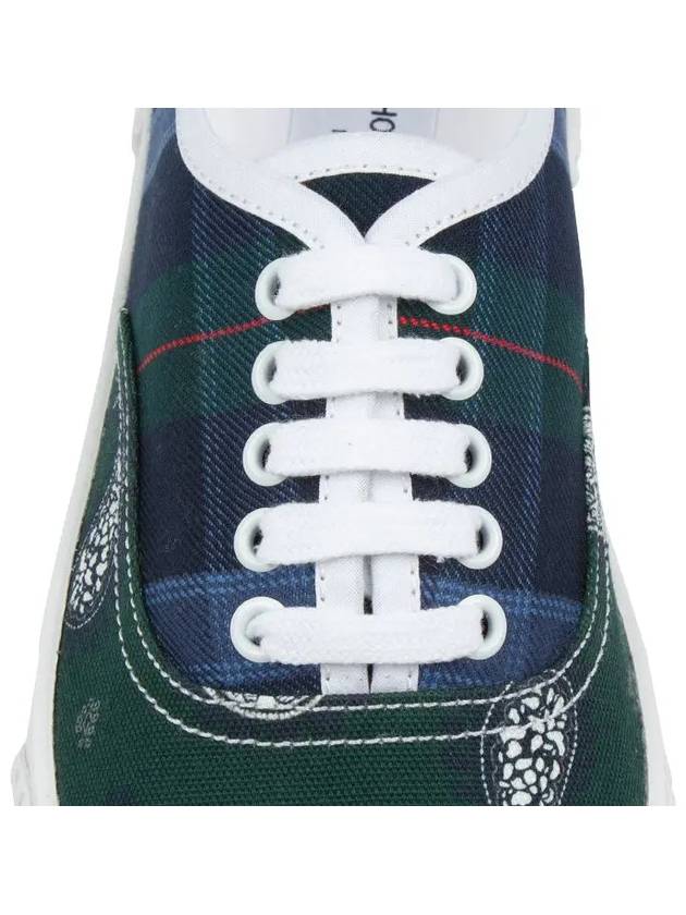 Tartan Paisley Twill Heritage Men's Low Top Sneakers - THOM BROWNE - BALAAN 5