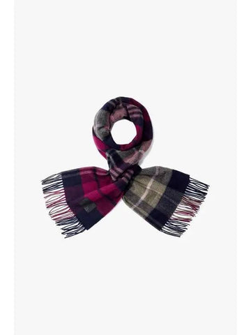 PS Logo Label Check Wool Scarf Purple - PAUL SMITH - BALAAN 1