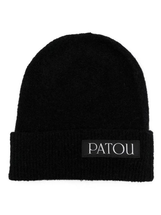 Logo Patch Alpaca Beanie Black - PATOU - BALAAN 1