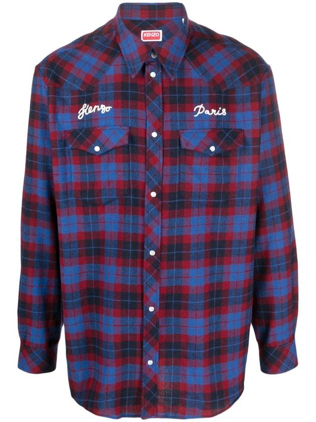 23 fw Wool Blend Check Shirt FD65CH4159FC71 B0710518581 - KENZO - BALAAN 1