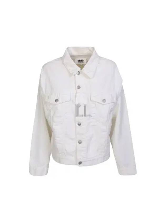 Cut-Out Cotton Denim Jacket White - MAISON MARGIELA - BALAAN 2