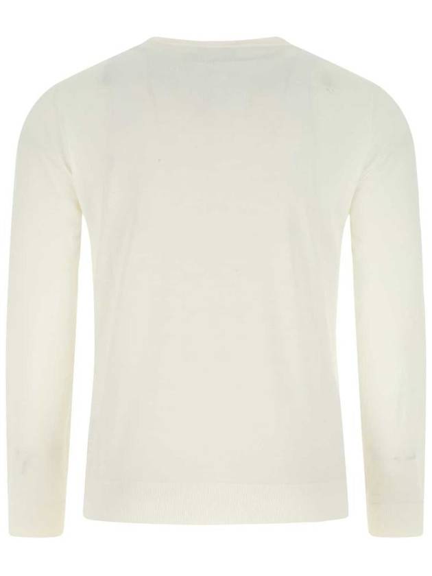 Men's Superfine Wool Crew Neck Knitted Sweater White - PRADA - BALAAN 3