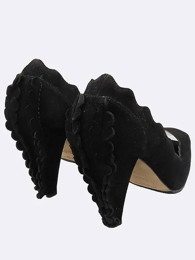 Black suede women s open toe shoes 225MM - SAINT LAURENT - BALAAN 5