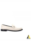 Le Loafer Penny Slippers In Smooth Leather Pearl - SAINT LAURENT - BALAAN 2