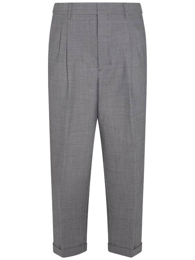 Pressed Crease Cropped Slacks Grey - AMI - BALAAN 2