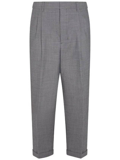 Pressed Crease Cropped Slacks Grey - AMI - BALAAN 2