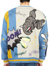 Bowling Elephant V-Neck Cardigan Blue - KENZO - BALAAN 5