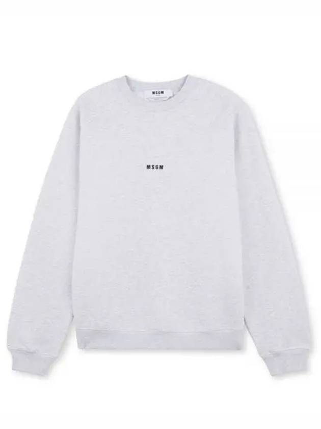 Micro Logo Cotton Sweatshirt Grey - MSGM - BALAAN 2