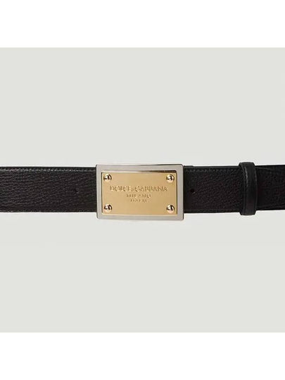 Men's Logo Buckle Leather Belt Black - DOLCE&GABBANA - BALAAN 2