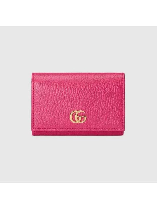 GG Marmont Card Case Fuchsia Leather 739525CAO2G5744 - GUCCI - BALAAN 1