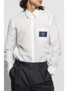 Men's Pocket Logo Patch Detail Long Sleeve Shirt White - FENDI - BALAAN 3