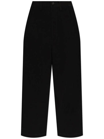 Yohji Yamamoto Wide-leg Trousers, Women's, Black - YOHJI YAMAMOTO - BALAAN 1