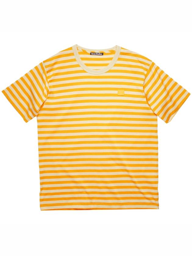 Striped Logo Short Sleeve T-Shirt Yellow - ACNE STUDIOS - BALAAN 2