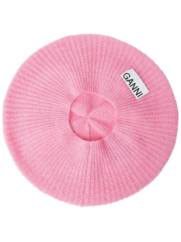 Soft Wool Beret Pink - GANNI - BALAAN 4