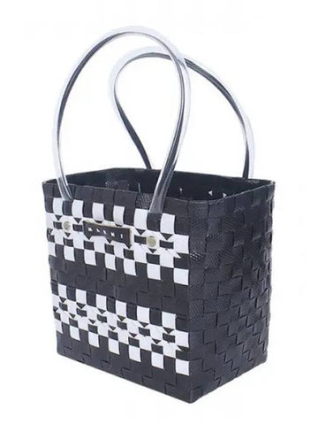 Woven Micro Tote Bag Black White M01286 M00IW 0MC13 270447 1120521 - MARNI - BALAAN 1