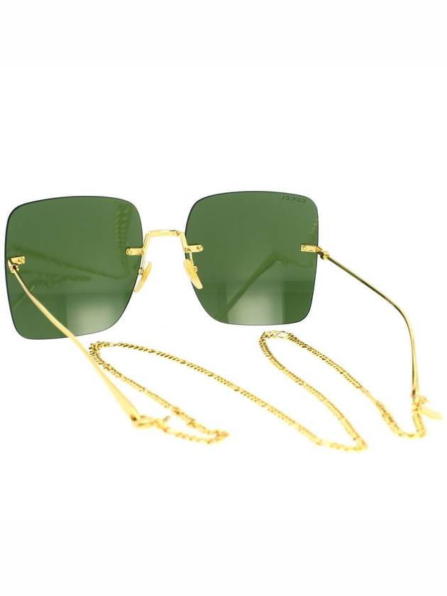 Eyewear Rimless Metal Sunglasses Green - GUCCI - BALAAN 5