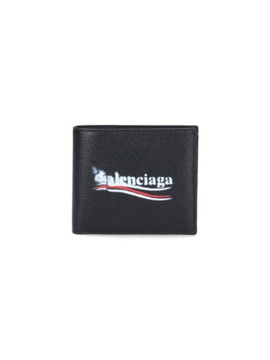 Wave Logo Half Wallet Black - BALENCIAGA - BALAAN 1