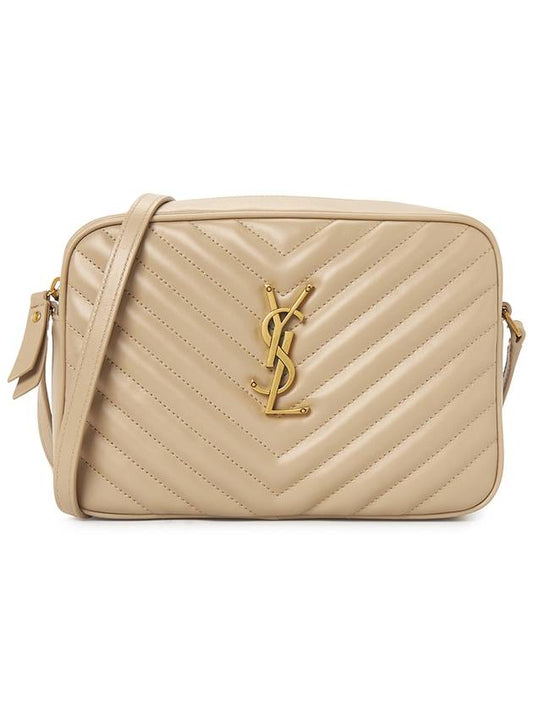 Lou Logo Quilting Cross Bag Beige - SAINT LAURENT - BALAAN 2