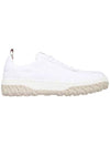 Frayed Canvas Cable Knit Sole Field Shoes White - THOM BROWNE - BALAAN 2