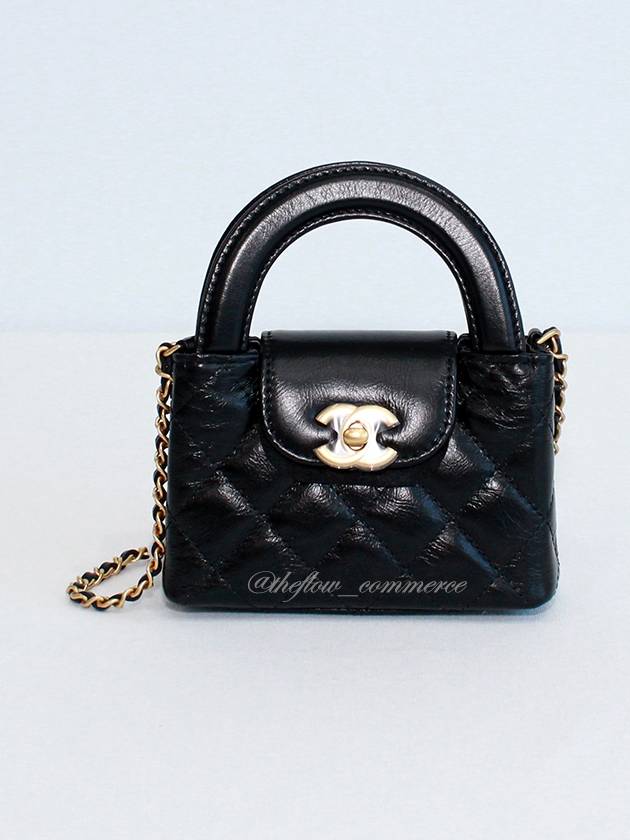 Classic Chain Shiny Aged Calfskin Mini Bag Black - CHANEL - BALAAN 2