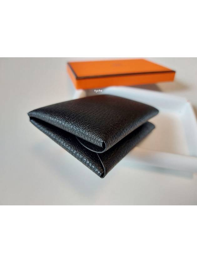 Calvi Duo Card Wallet Noir - HERMES - BALAAN 3