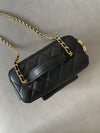 Chain Cosmetic Case Grained Shiny Calfskin Gold Metal Black - CHANEL - BALAAN 9