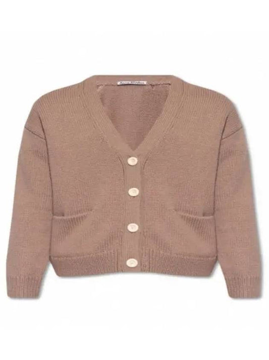 Wool cardigan light brown pink A60336 000 - ACNE STUDIOS - BALAAN 1