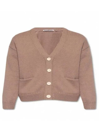 V-Neck Wool Cardigan Light Brown - ACNE STUDIOS - BALAAN 2