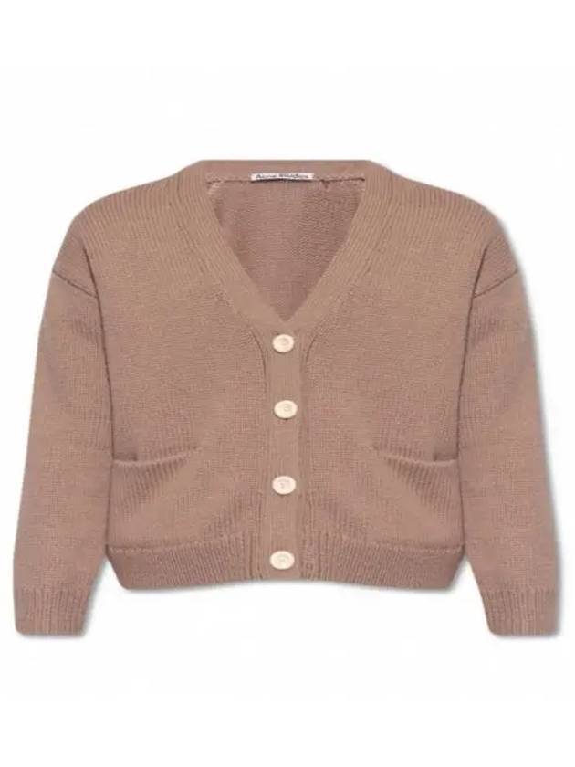 Wool cardigan light brown pink A60336 000 - ACNE STUDIOS - BALAAN 2