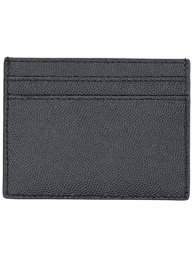 Embossed Leather Card Wallet Black - SAINT LAURENT - BALAAN 3