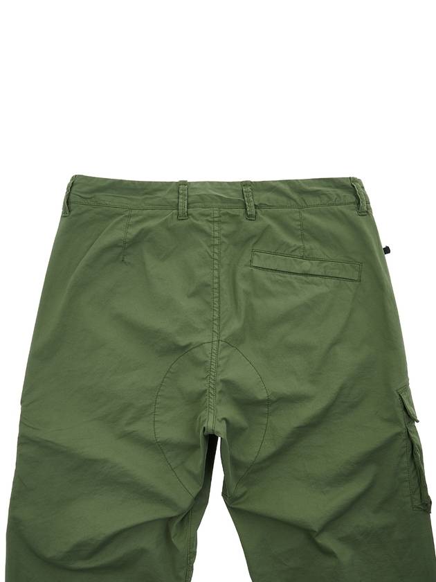 Supima Cotton Twill Stretch Cargo Pants Olive Green - STONE ISLAND - BALAAN 8