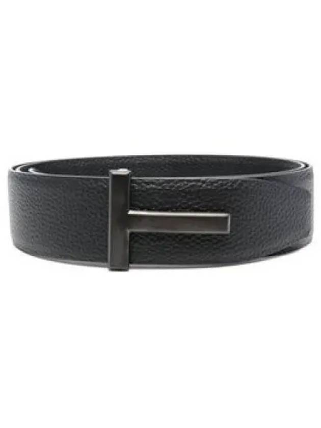 Men's Logo Reversible Leather Belt Black - TOM FORD - BALAAN 2