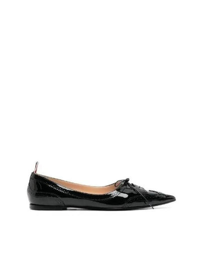 Patent Pointed Toe Wingtip Ballerina Black - THOM BROWNE - BALAAN 2