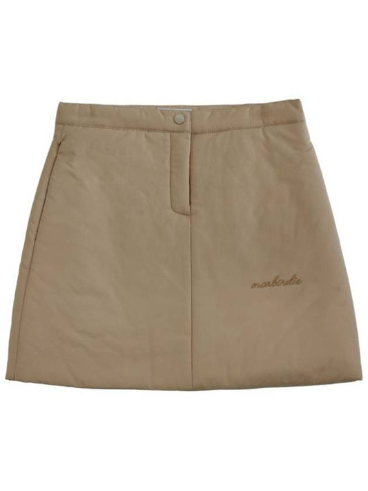 Logo embroidered winter padded skirt BEIGE - MONBIRDIE GOLF - BALAAN 1