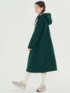 half zip-up fleece hooded dress green - METAPHER - BALAAN 5