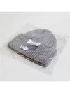 Face Patch Ribbed Wool Beanie Grey - ACNE STUDIOS - BALAAN 8