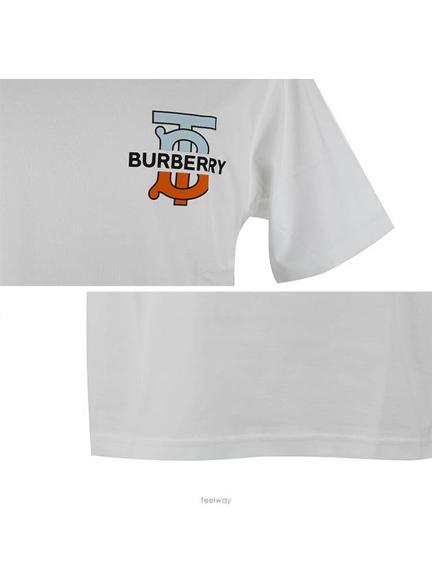 Logo Monogram Short Sleeve T-Shirt White - BURBERRY - BALAAN 7