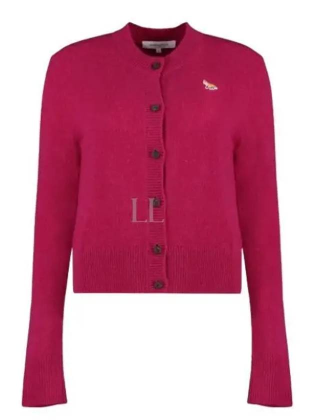 Baby Fox Patch Wool Cardigan Fuchsia - MAISON KITSUNE - BALAAN 2